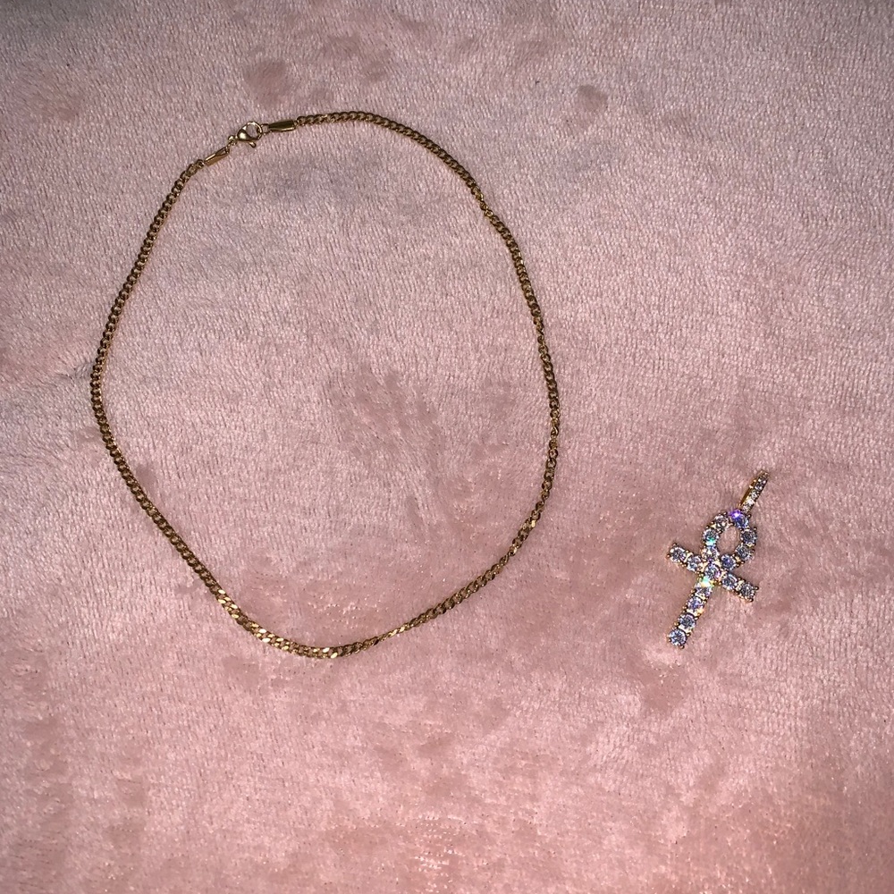 Cubic Zirconia Gold Cross